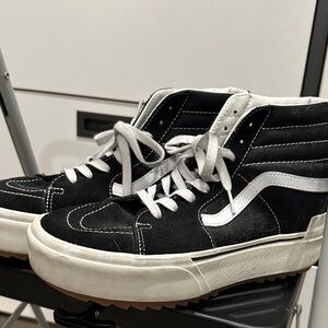 Vans Black and White High-Top Sneakers